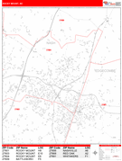 Rocky Mount Digital Map Red Line Style